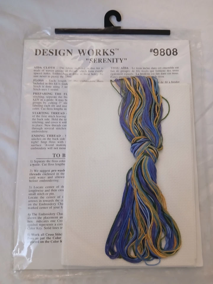Kit de Ponto Cruz Contado SERENITY ORAÇÃO FLORAL #9808 Design Funciona 9"x 22" NOVO - Imagem 3 de 4