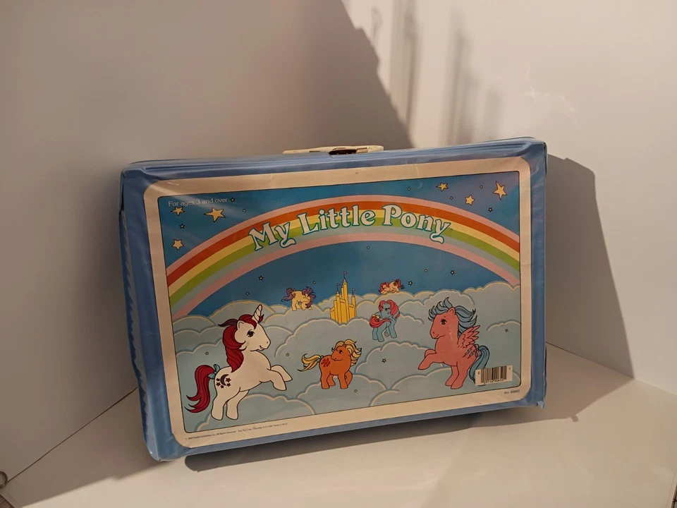 De colección 1983 Hasbro My Little Pony vinilo azul estuche de transporte 17.5"x12"x3.5" EE. UU. №.90650 Foto 3 de 4