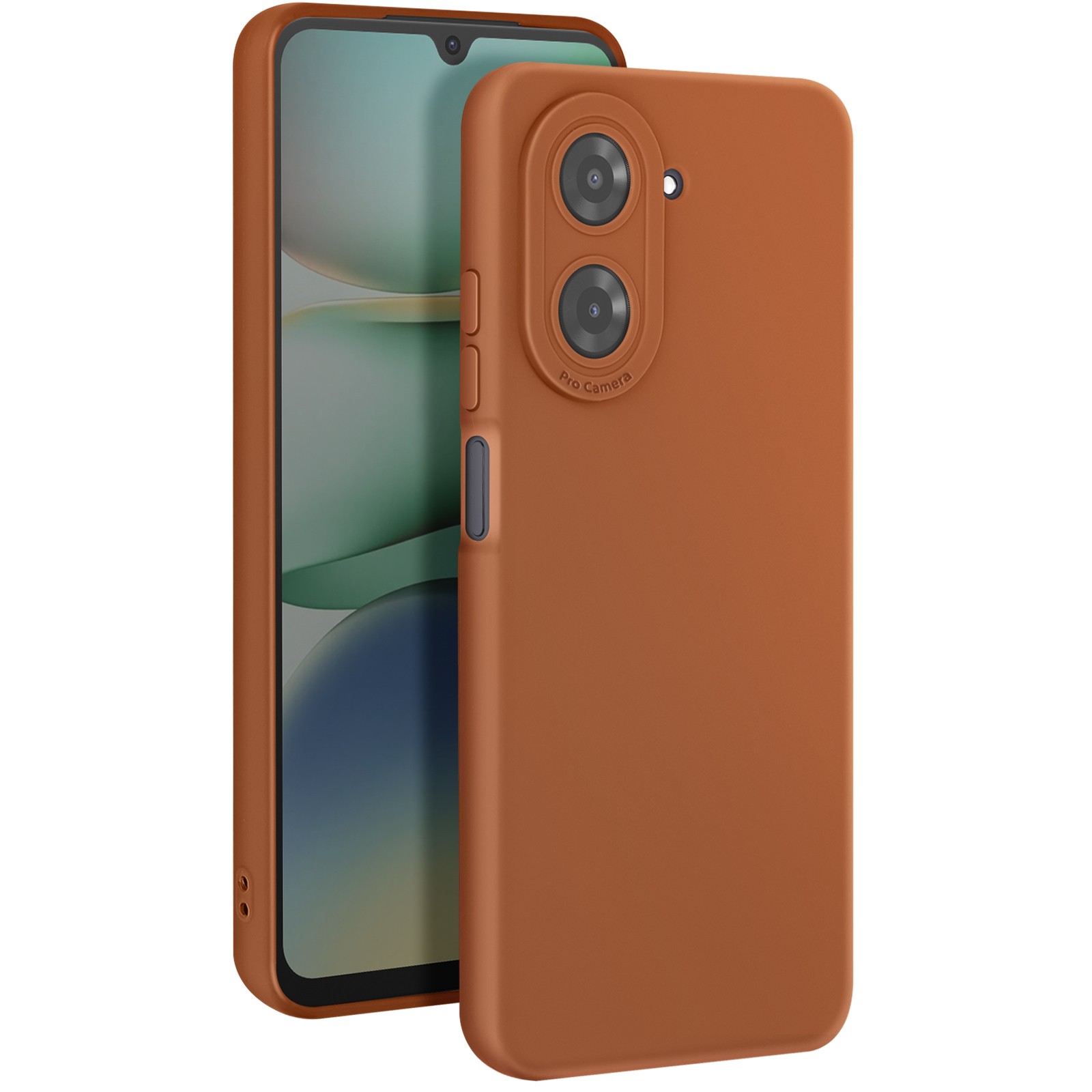 Housse pour Xiaomi Redmi A5, la coque marron en silicone idéale pour le bureau et les sorties