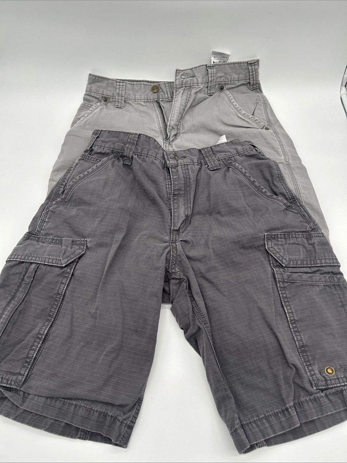 Carhartt Cargo Shorts Men’s 30 2 pairs Ripstop lightgray and dark gray