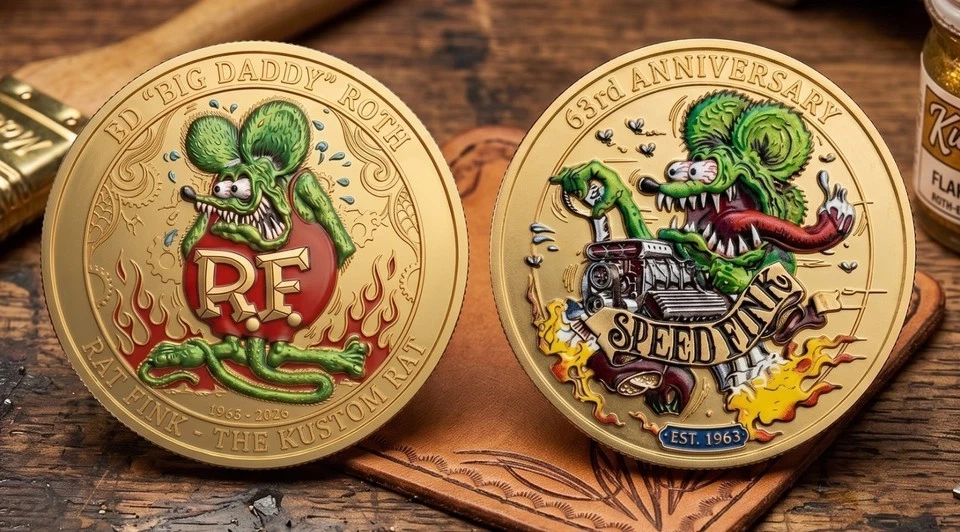 Rat Fink Ed Roth 63rd Anniversary 1963-2026 Commemorative Coin EZS265