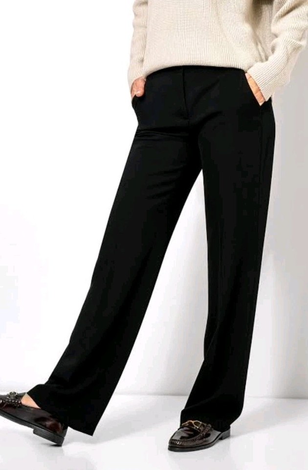 TONI - FASHION LUISA BEAUTY BLACK STRAIGHT LEG PANTS SZ 42  14 16 Wasywear Elast