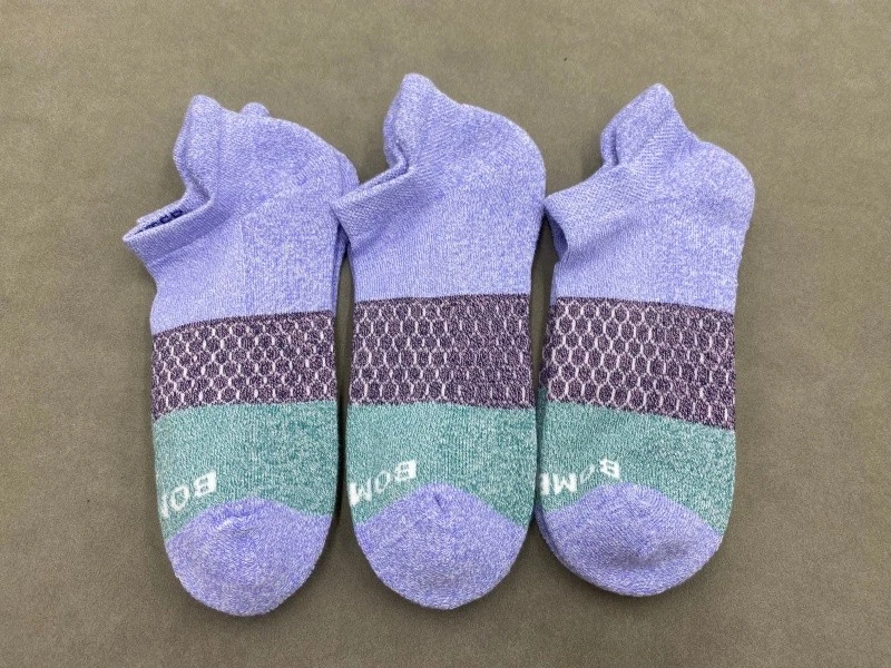 BOMBAS 3 Pairs Women Honeycomb Tri-Block Ankle Socks Size Medium 8-10