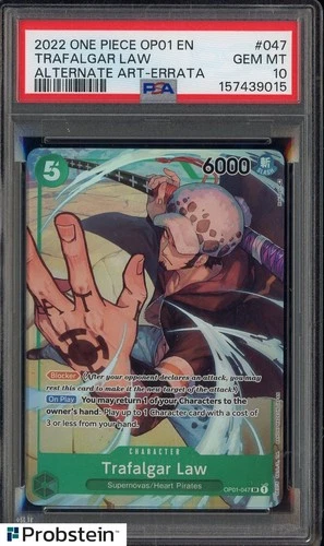 2022 One Piece OP01 #047 Trafalgar Law Alternate Art PSA 10 GEM MINT