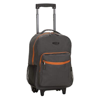 Rockland Double Handle Rolling Backpack Charcoal 17-Inch