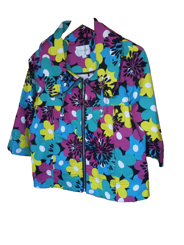NWOT Bold Colorful Floral Y2K womens size S Blazer Jacket Erin London Boutique