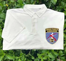 Airborne mobile strike force embroidered patch polo shirt