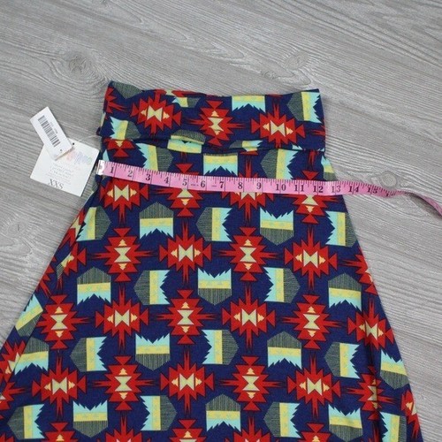 Maxi Falda LuLaRoe Azul Rojo Amarillo Patrón Aqua Para Mujer Talla XXS - Imagen 5 de 8