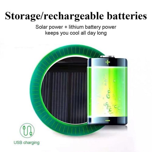 Solar fan hat rechargeable strong wind large shawl sun hat T7V9 - Picture 13 of 32