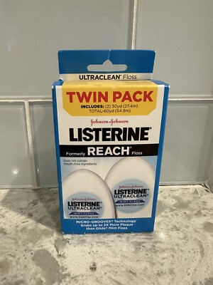 Twin Pack Johnson & Johnson Listerine Ultra Clean Mint Dental Floss (2)x30 Yds