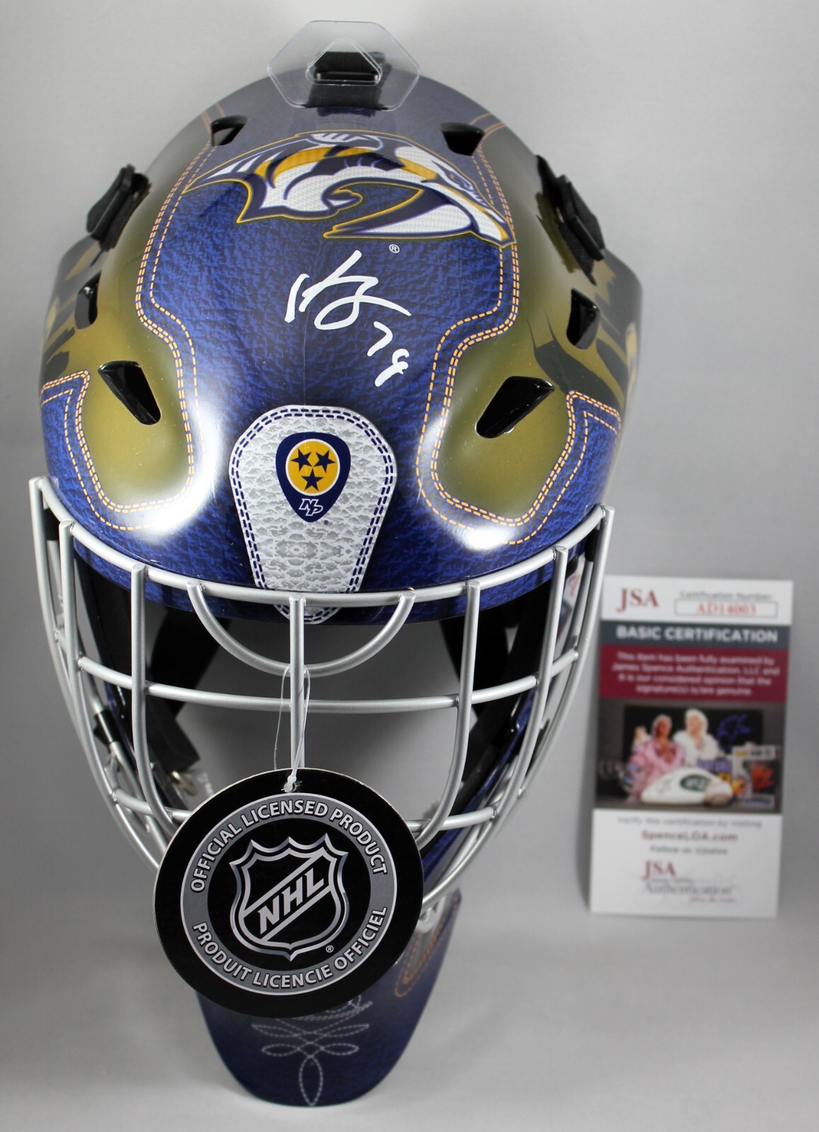 Juuse Saros Autographed Signed Full-Size Nashville Predators Goalie Helmet Mask Fs +JSA COA 