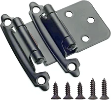 2 Packs DecoBasics 1/2" Overlay Self Closing Matte Black Cabinet Hinges 2,4,8