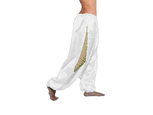 Satin Belly Dance Pantaloons Pant Yoga Pant High Split Harem Aladdin Baggy S18-1 - Picture 42 of 44
