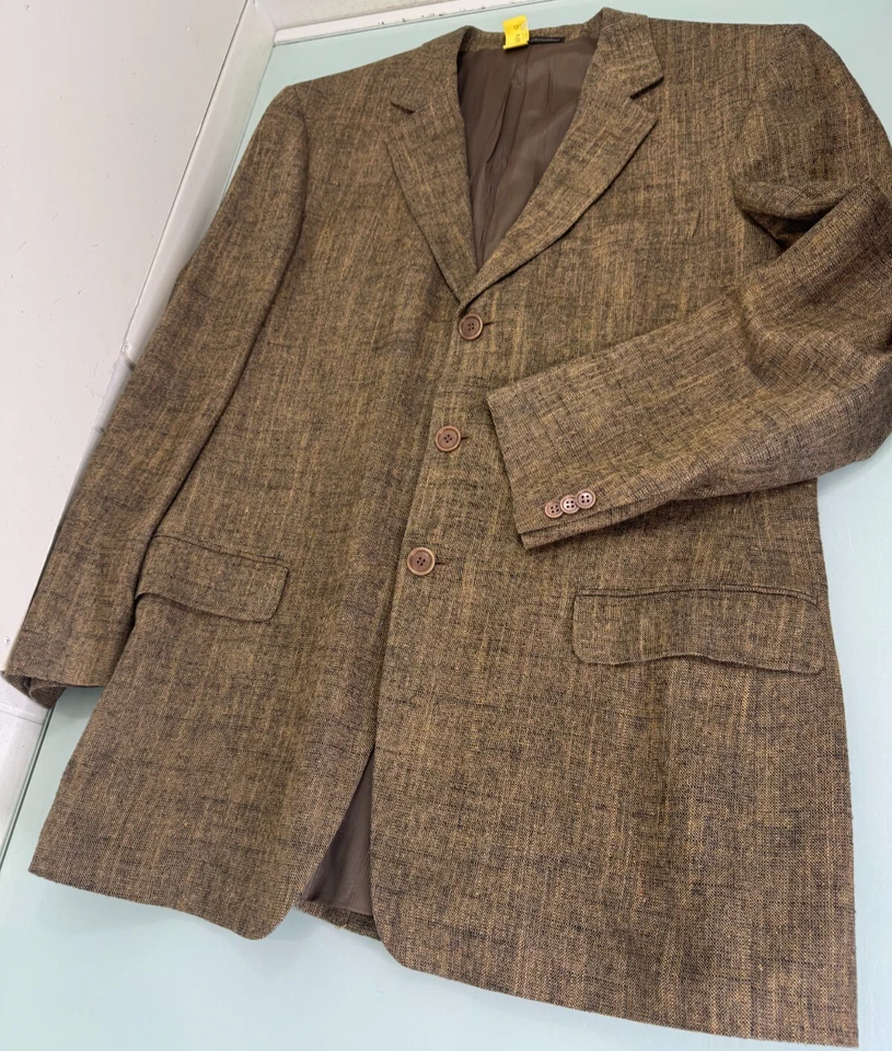 Blazer Ermenegildo Zegna Suave Traje Chaqueta Abrigo Deportivo 44L 100% Seda Dorado Beige Foto 2 de 4