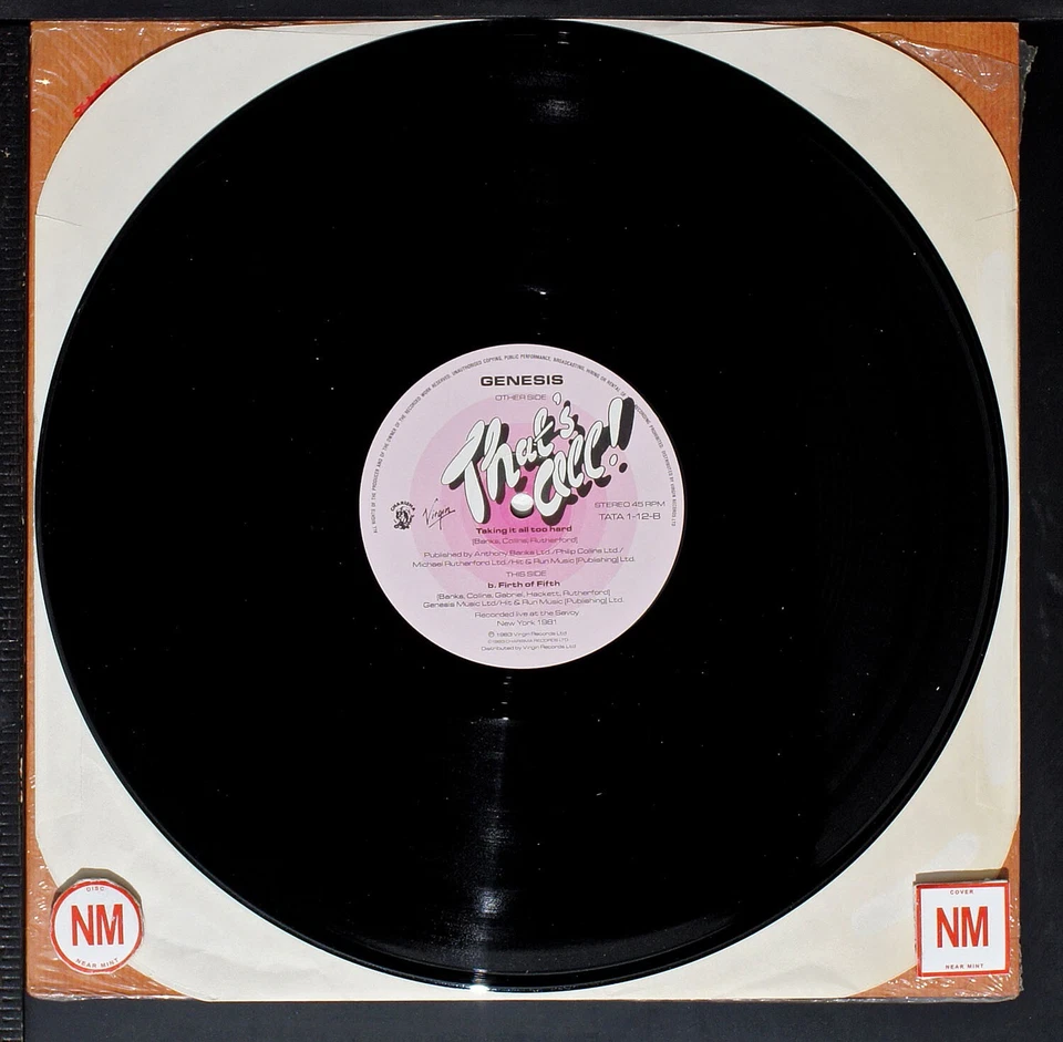 Genesis - That's All - 12" single [NHC1-097] original LP record - Image 4 of 4