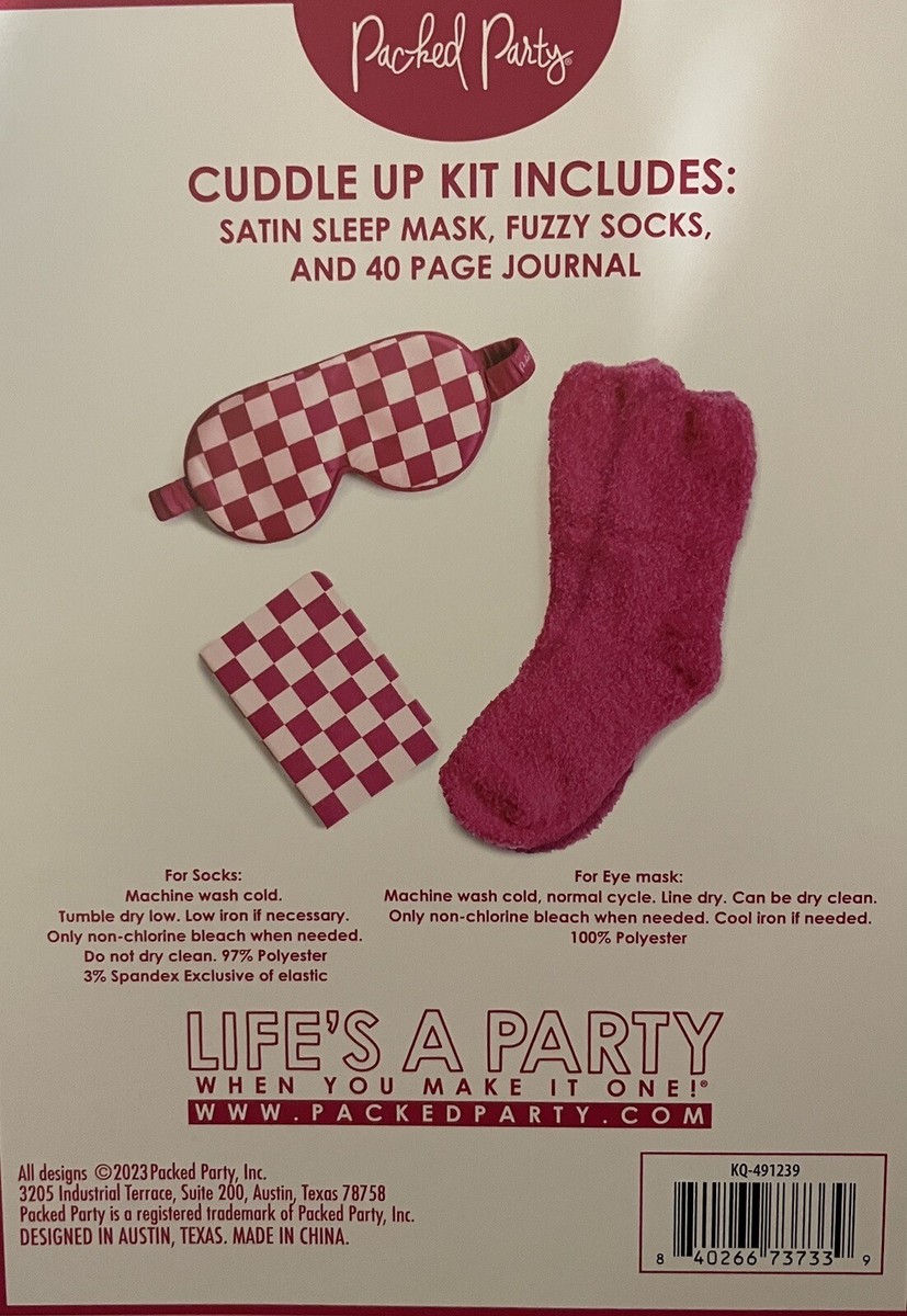 カップ Packed Party Cuddle Gift Set Sleepover Eye Mask Journal Fuzzy