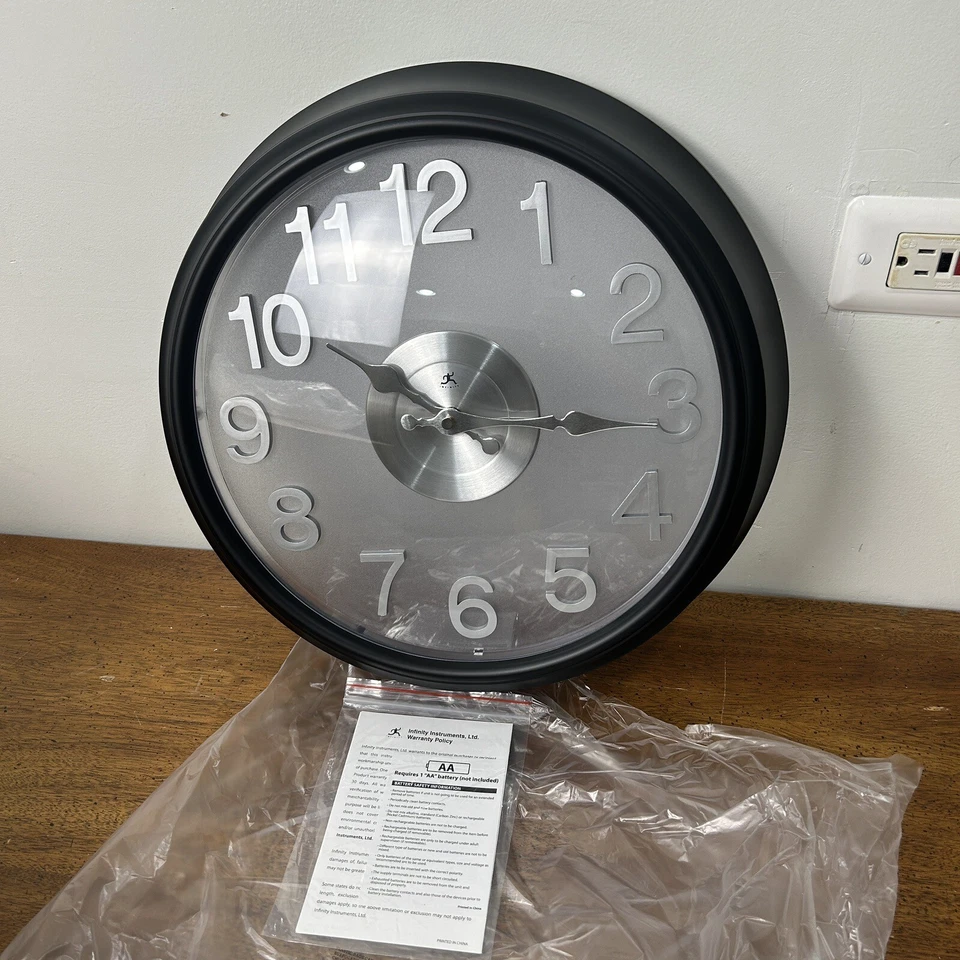 Infinity Instruments | Reloj de Pared Ónix 15" | Diseño Contemporáneo Foto 3 de 4