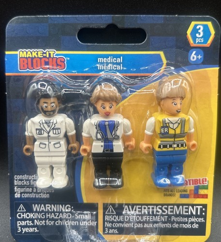 MAKE-IT BLOCKS medizinische Mini Figuren, Arzt Krankenschwester Rettungssanitäter - Bild 2 von 3
