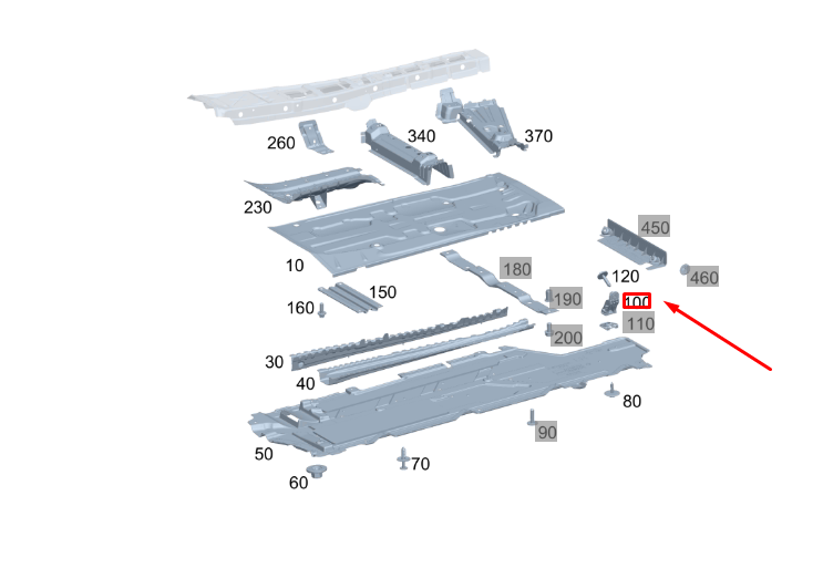 MERCEDES-BENZ GLA H247 AMG Left Main Floor Bracket A1776824801 NEW  