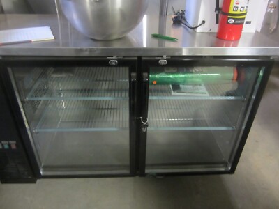 Migali C-BB48G-HC 48'' Two Section Back Bar Cooler with Glass Door, 11.8 cu. ft.