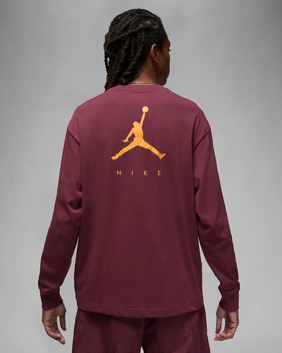 Jordan Flight MVP 85 Pullover Crew Cargo Burgundy Gold DX2179 680 Men’s Sz M - Picture 3 of 5