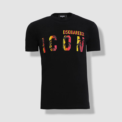 Dsquared2 Men's Black Icon Sunset Cool Graphic T-Shirt Size M