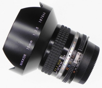 Nikon 15mm f3.5 Ais #187846  W/Case,4 filters Set
