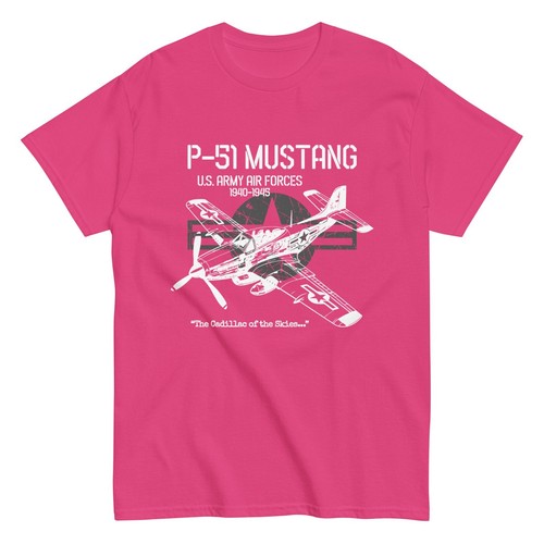 P-51 Mustang USAF T-Shirt – WW2 Fighter Plane Graphic Tee for Aviation Fans - Picture 11 of 13