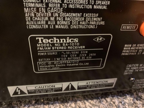 Raro ricevitore stereo Technics SA-1010 vintage - Foto 4 di 4