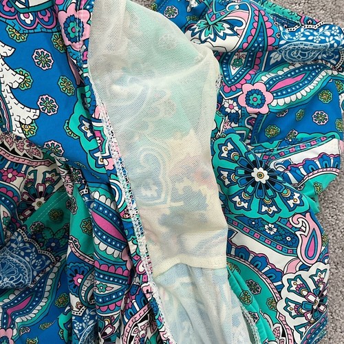 Spanx Love Your Assets Swimsuit Women L Blue Multi Paisley 1 Piece Tummy Control - Picture 3 of 10