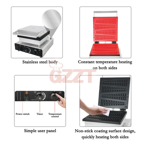 Electric Waffle Pancake Maker Waffle Stick Machine Pine Tree Mould Iron Cast Pan - Picture 11 of 19