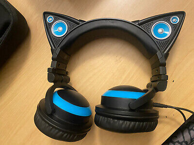 Brookstone Cat Ear Audio Headphones AXENT WEAR Blue | eBay Brookstone Cat Ear Audio Headphones AXENT WEAR Blue | eBay
