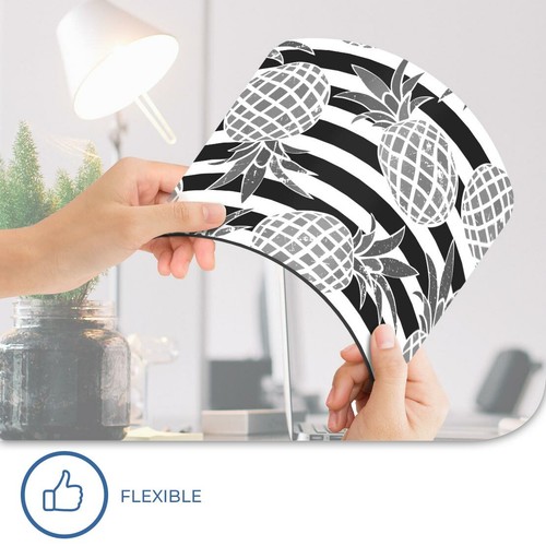 Rectangle Mouse Mat BW - Healthy Pineapple Fruit Stripe Print #35863 - 第 8/8 張圖片