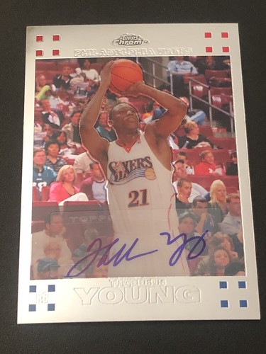 Thaddeus Young [Rookie Autograph] #117 2007 Topps Chrome card