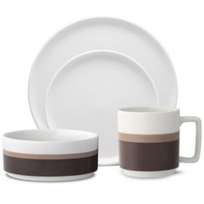 Noritake Colorstax Ombre Brown 16Pc Dinnerware Set, Service for 4