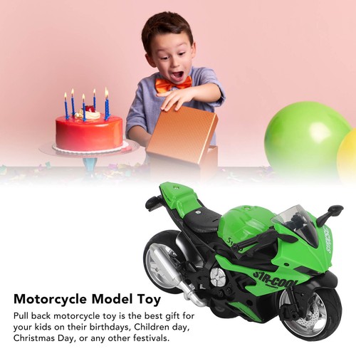 Kids Pull Back Motorcycle Toy Sound Light Effects High Simulation Alloy - Picture 10 of 21