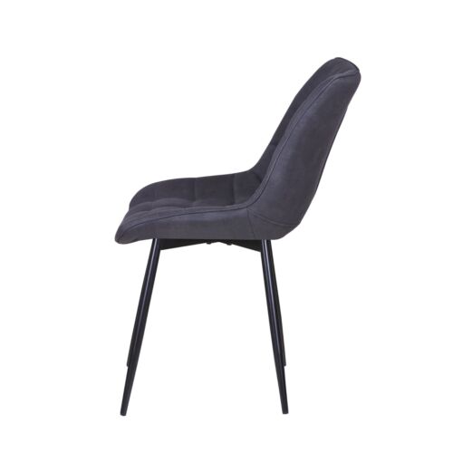 2Pcs Faux Matte Suede Leather Dining Chairs w/Padded Seat and Metal Legs Alba - Picture 46 of 55
