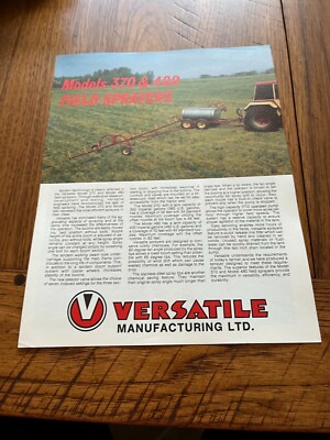 Versatile Tractor 370 480 Field Sprayer Brochure FCCA