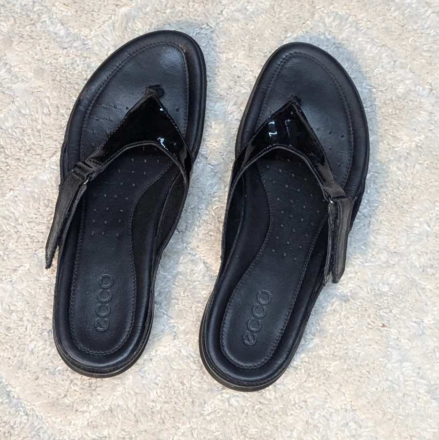 Sandali infradito ECCO donna 39 casual infradito infradito nero vernice pelle