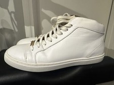 Ladies Bared Size 38 White Leather  Ankle Boot Sneakers