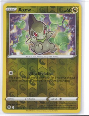 Axew 110/172 Reverse Holo Rare TCG Pokemon NM 0119#160 | eBay