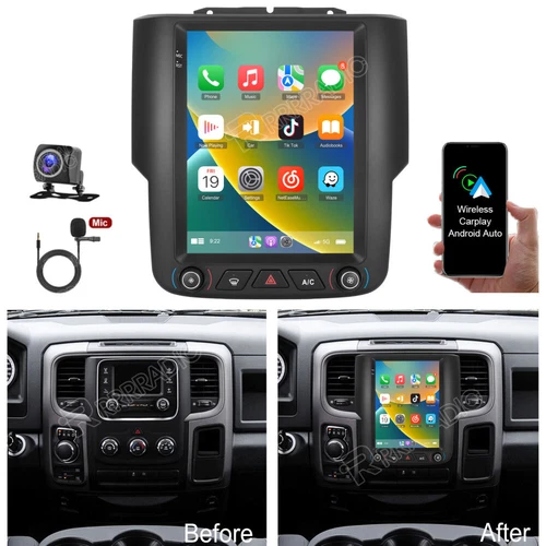 Android Car Radio For Dodge RAM 1500 2500 3500 2013-2019 9.7" Tesla Touch Screen