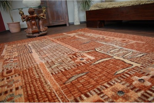 NATURAL WOOL AGNELLA RUGS cognac novelty thick and durable carpet - Picture 3 of 6