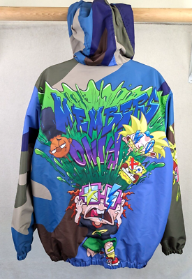 Members Only X Nickelodeon sz L Hoodie Jacket zips colorful