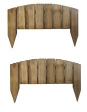 Wooden Picket Border Fence Lawn Fencing Garden Wood Border Log Roll Edging 2Pcs