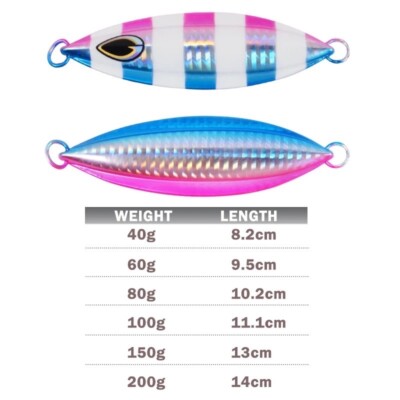 Slow Pitch Metal Jig Fishing Lure - Lumo Glow Flat Fall Jig For Kingfish, Snapper, Tuna & More - 60g-200g 13 thumbnail image