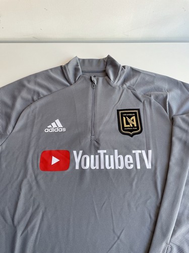 Adidas MLS Los Angeles LAFC 3/4 Zip Pullover Shirt (Grey) LARGE FS7071 - Picture 5 of 9