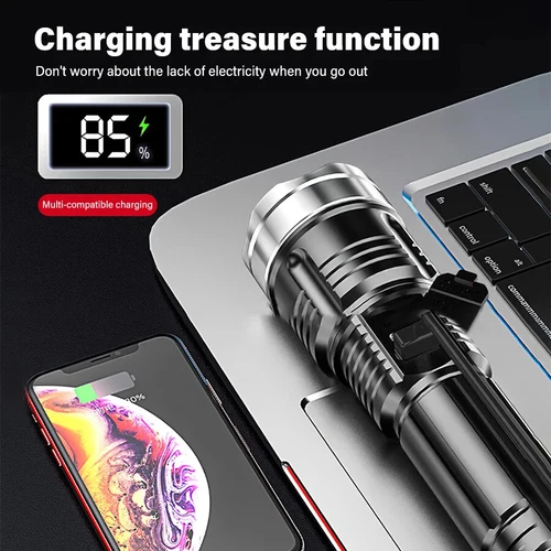 120000000Lumens Super Bright LED Tactical Flashlight USB Rechargeable Work Light - Picture 5 of 9