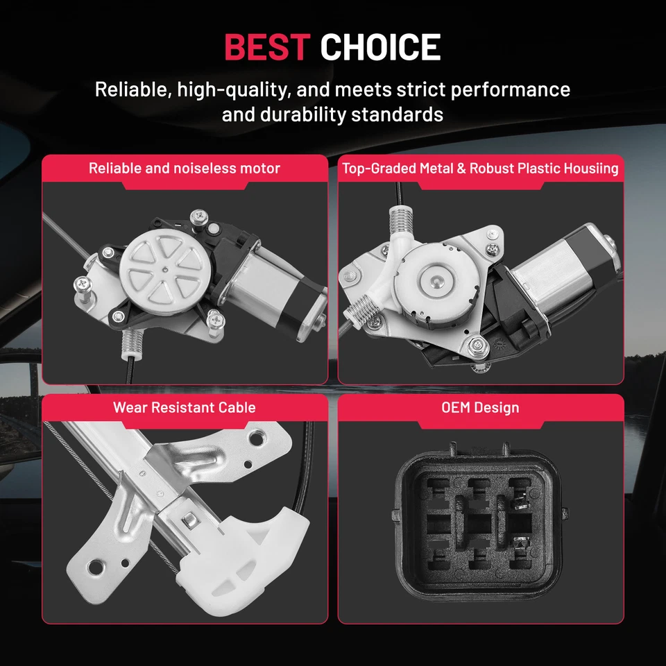 Rear Right For 2003-2007 Honda Accord Sedan Power Window Regulator w/ Motor - Image 2 of 4