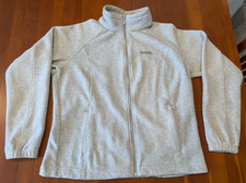 Columbia Fleece Jacket Ladies Light Gray Size XL Full Zip  2 Zip Pockets